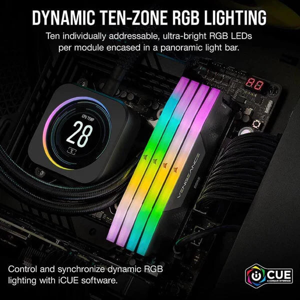 CORSAIR Vengeance RGB Series 32GB ( 16GBx2 ) 7000MHz DDR5 RAM ( CL40 )