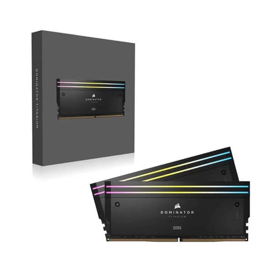 CORSAIR Dominator Titanium RGB 32GB ( 16GBx2 ) 6000MHz DDR5 RAM (Black) ( CL30 )