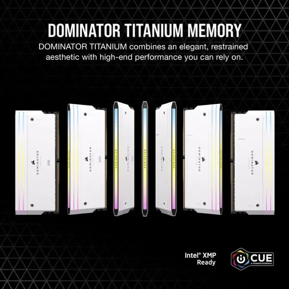CORSAIR Dominator Titanium RGB 32GB ( 16GB x 2 ) 7200MHz DDR5 RAM (White) ( CL34 )