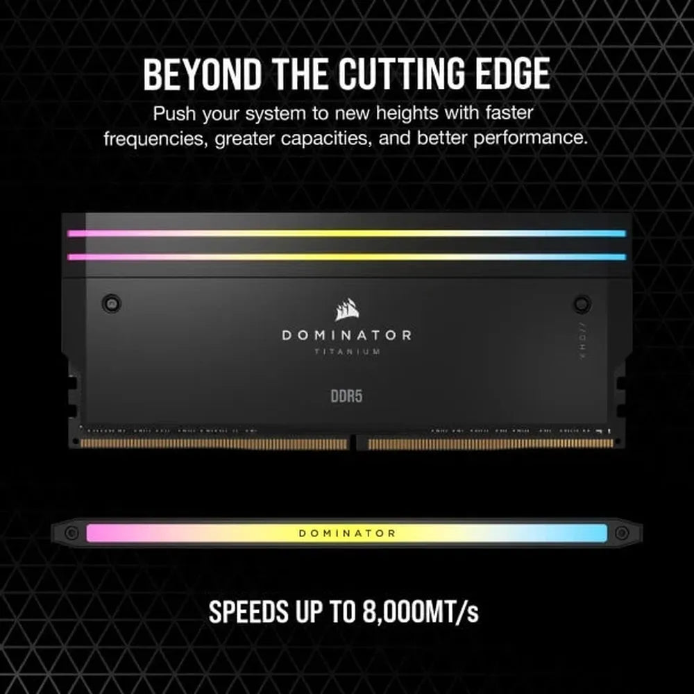 CORSAIR Dominator Titanium RGB 96GB ( 48GB x 2 ) 6600MHz DDR5 RAM (Black) ( CL40 )