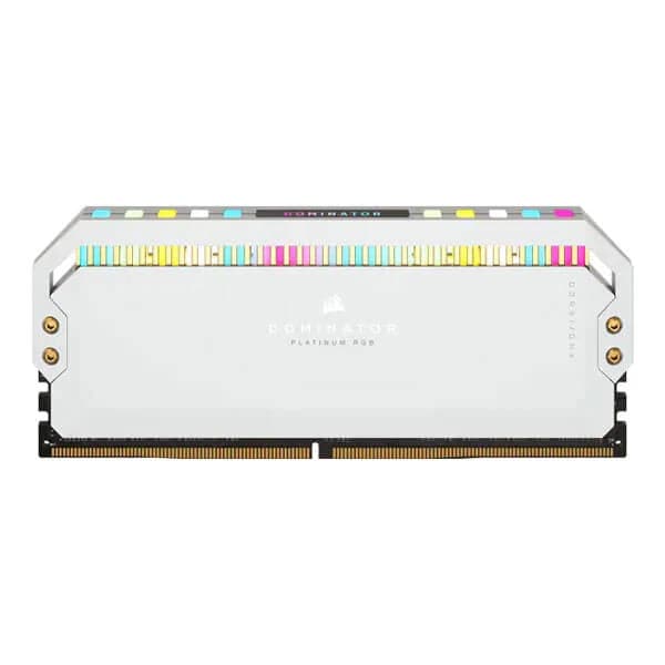 CORSAIR Dominator Platinum RGB 64GB ( 32GBx2 ) 5600MHz DDR5 RAM ( White ) ( CL40 )