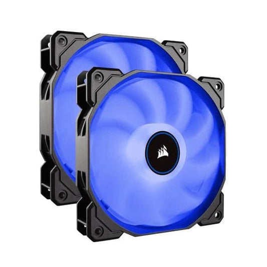 CORSAIR AF140 140mm Blue LED Cabinet Fan (Black) (Twin Pack)