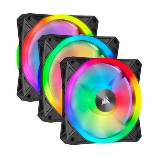 CORSAIR ICUE QL120 120mm RGB Cabinet Fan (Black) (Triple Pack)