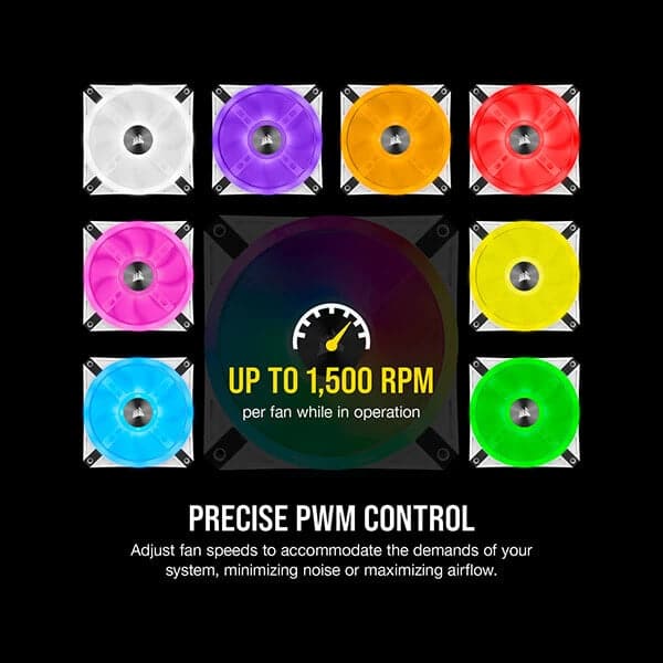 CORSAIR ICUE QL120 120mm RGB Cabinet Fan (White) (Single Pack)