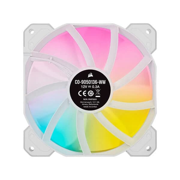 CORSAIR ICUE SP120 120mm RGB Elite Cabinet Fan (White) (Single Pack)