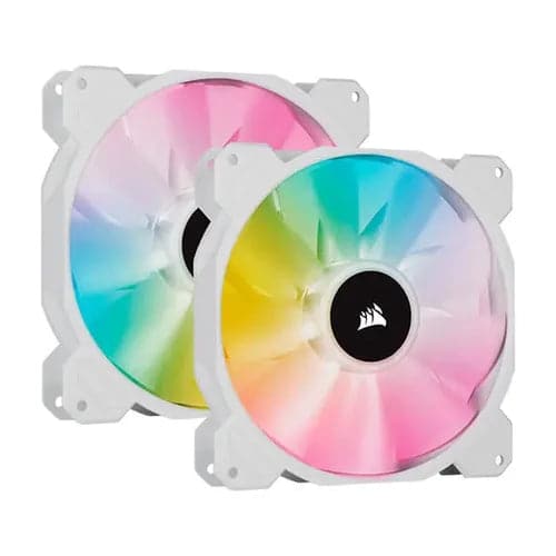 CORSAIR ICUE SP140 140mm RGB Elite With Lighting Node Core Cabinet Fan (White) (Dual Pack)