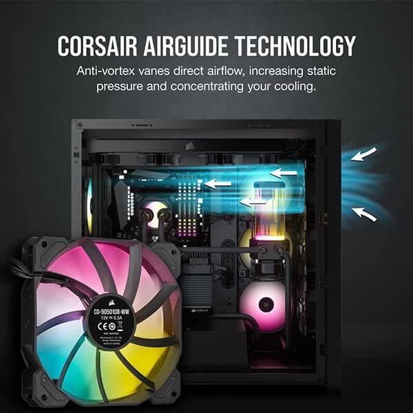 CORSAIR ICUE SP120 120mm RGB Elite Cabinet Fan (Black) (Triple Pack)