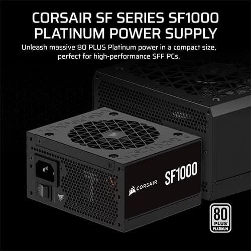 CORSAIR SF1000 80+ Platinum Fully Modular ATX 3.1 SFX Power Supply (1000W)