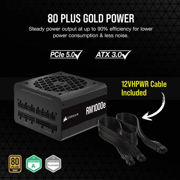 CORSAIR RM1000e 1000W 80 + Gold Fully Modular ATX 3.0 Power Supply
