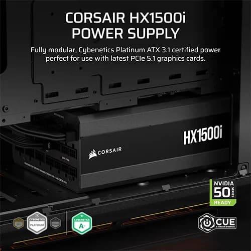 CORSAIR HX1500i 1500W 80+ Platinum ATX 3.1 Fully Modular Power Supply