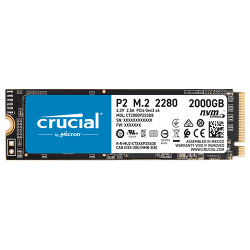 CRUCIAL P2 2TB M.2 NVME Gen3 Internal Solid State Drive ( SSD )