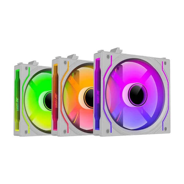 ANT ESPORTS Crystaflow 120mm ARGB Cabinet Fan (Triple Pack) ( White )