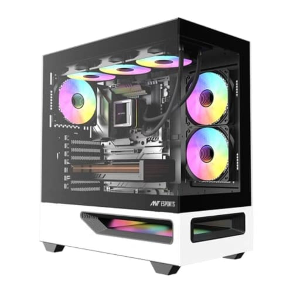 ANT ESPORTS Crystal Spectra ARGB EATX Mid Tower Cabinet (Black)