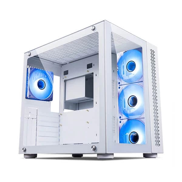ANT ESPORTS Crystal ARGB EATX Mid Tower Cabinet (White)