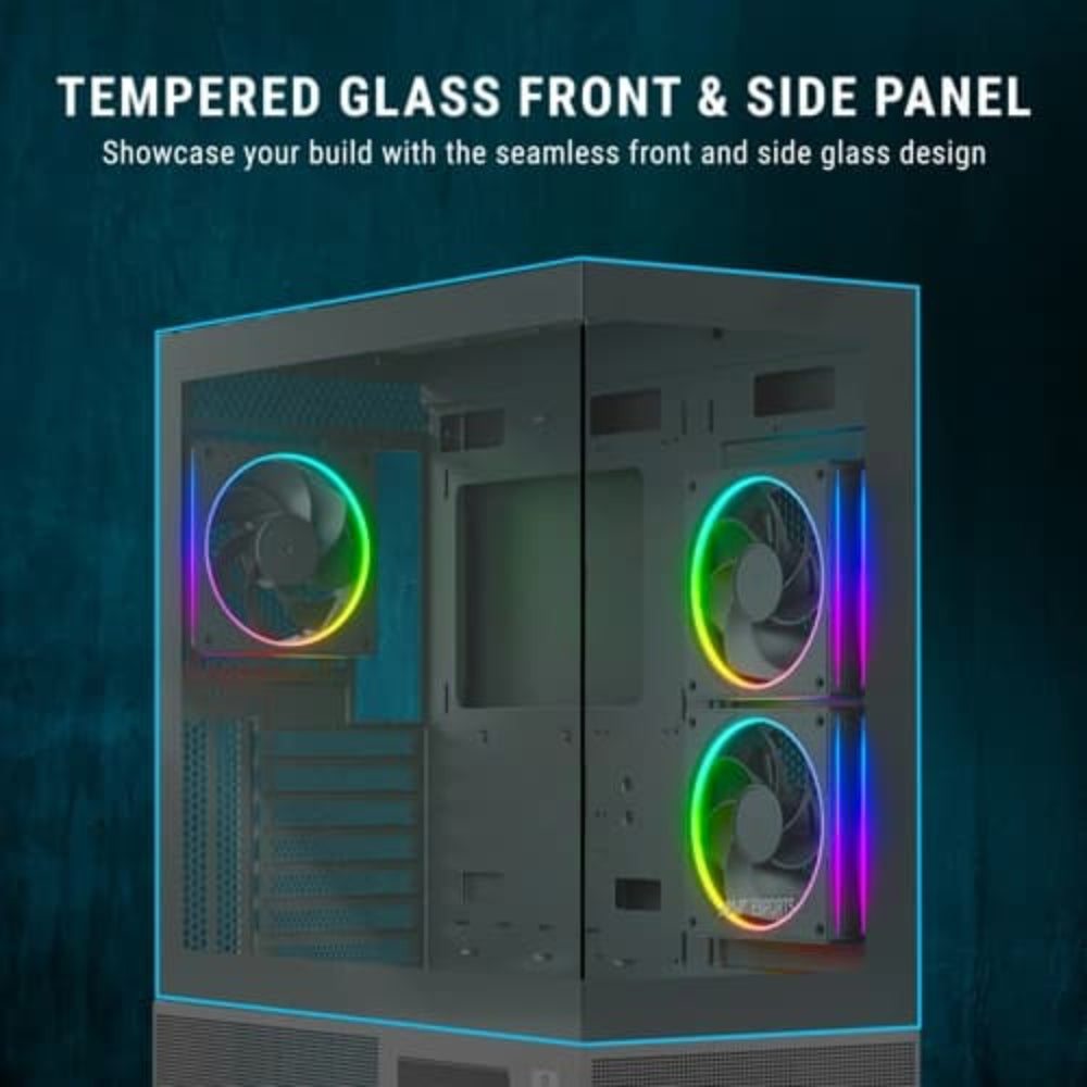 ANT ESPORTS Crystal X3 LCD ARGB ATX Mid Tower Cabinet ( Black )