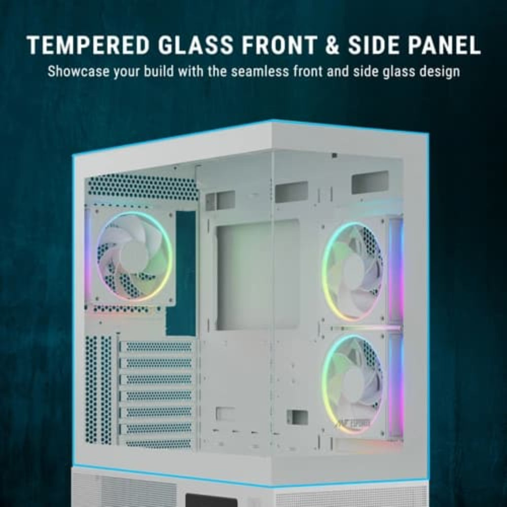 ANT ESPORTS Crystal X3 LCD ARGB ATX Mid Tower Cabinet ( White )