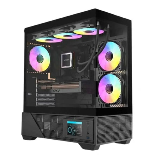ANT ESPORTS Crystal X6 Digital ARGB EATX Mid Tower Cabinet ( Black )