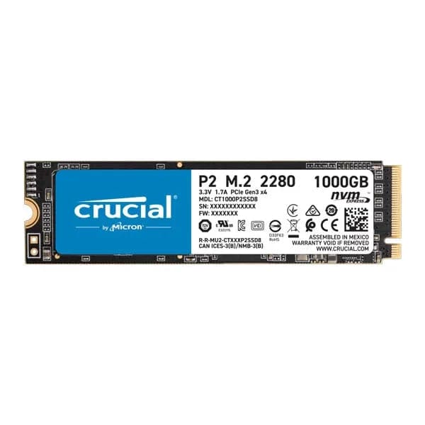 CRUCIAL P2 1TB 3D NAND M.2 NVME Gen3 Solid State Drive ( SSD )