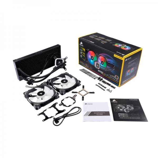 CORSAIR H115i RGB Platinum 280mm CPU Liquid Cooler (Black)