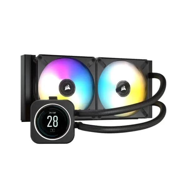 CORSAIR ICUE H100i Elite LCD Display 240mm CPU Liquid Cooler (Black)
