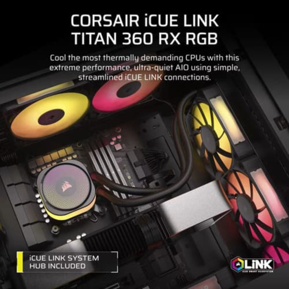 CORSAIR iCUE Link Titan 360 RX RGB 360mm CPU Liquid Cooler ( Black )