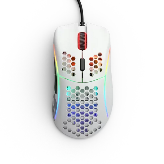 GLORIOUS Model D Wired Ergonomic Gaming Mouse ( GLO-MS-DW-MW ) ( 12000DPI / 6 Macro Buttons ) (Matte White)