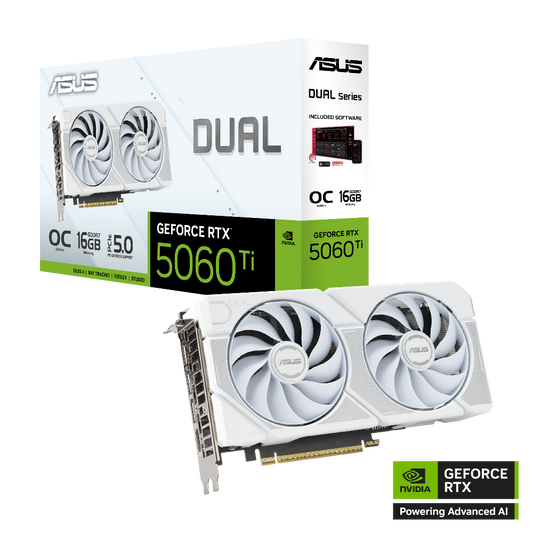 ASUS Dual GeForce RTX 5060 Ti OC 16GB White Edition NVIDIA Graphic Card