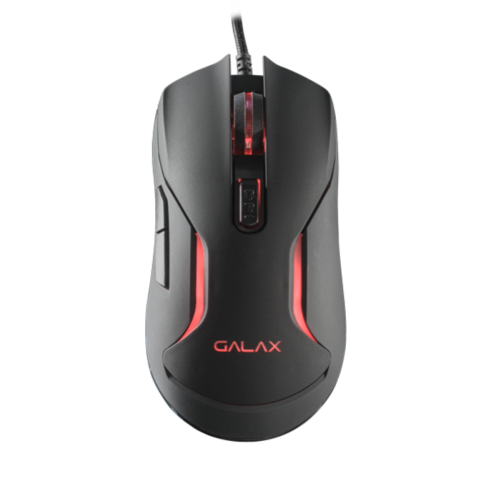 GALAX Slider 04 Wired Ergonomic Gaming Mouse ( MGS04UX26RG2B0 ) ( 6400DPI / 6 Macro Buttons ) ( Black )