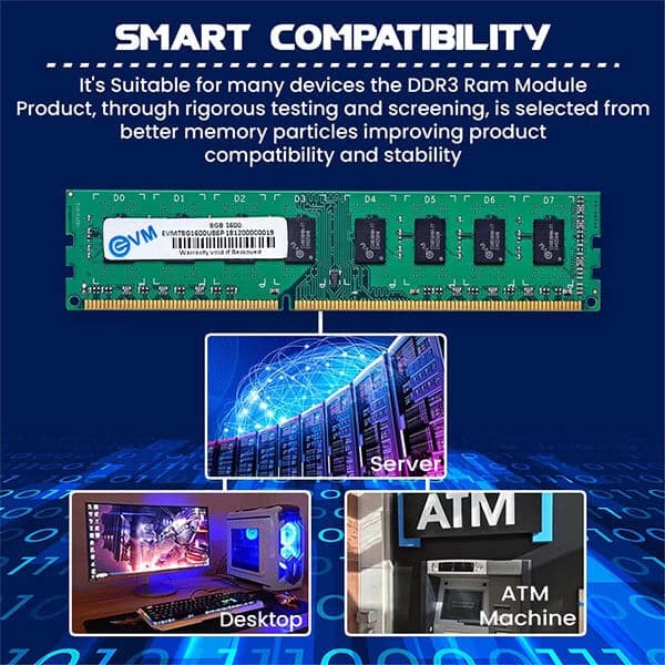 EVM 8GB ( 8GBx1 ) 1600MHz DDR3 Desktop RAM