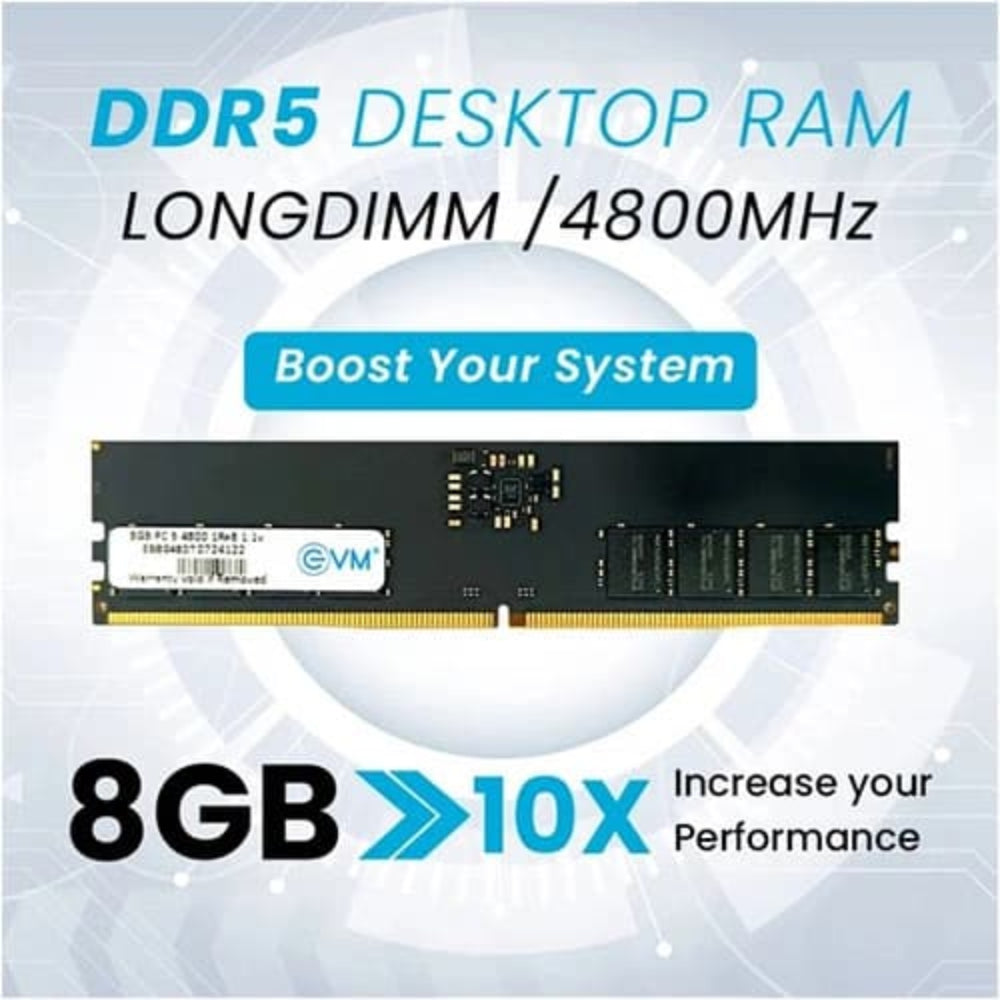 EVM 8GB ( 8GB x 1 ) 4800MHz DDR5 RAM ( Black ) ( CL19 )