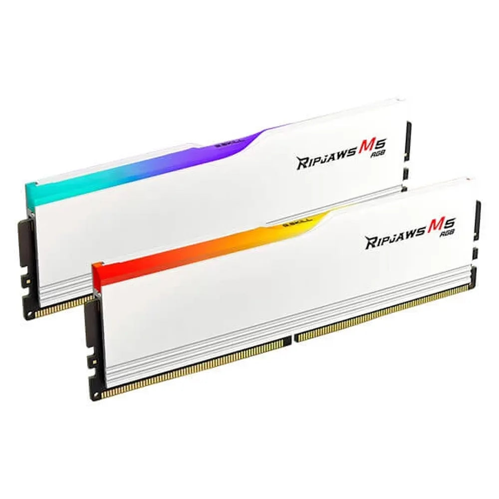 G.SKILL Ripjaws M5 RGB 64GB ( 32GBx2 ) 6000MHz DDR5 RAM ( Matte White ) ( CL32 )
