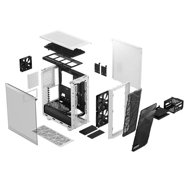 FRACTAL DESIGN Meshify 2 Compact Clear ATX Mid Tower Cabinet (White)