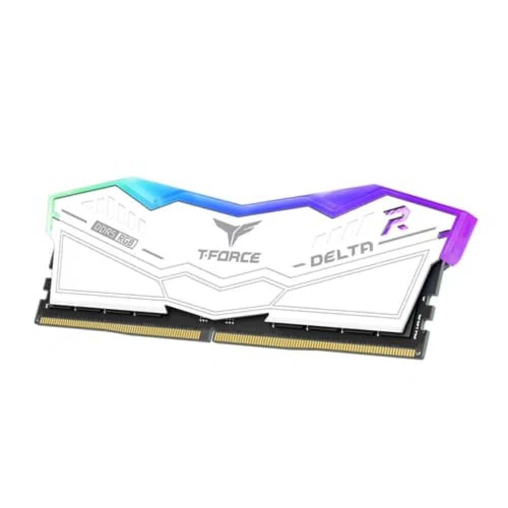 TEAMGROUP T-Force Delta RGB 16GB ( 16GB x 1 ) 6000MHz DDR5 RAM ( White ) ( CL38 )
