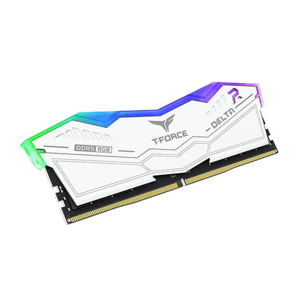 TEAMGROUP T-Force Delta RGB 32GB ( 16GBx2 ) 5200MHz DDR5 RAM (White) ( CL40 )