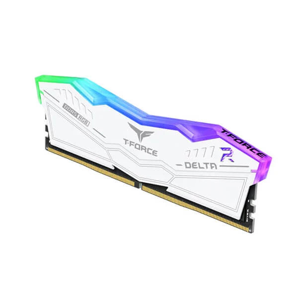 TEAMGROUP T-Force Delta RGB 32GB ( 16GBx2 ) 5200MHz DDR5 RAM (White) ( CL40 )