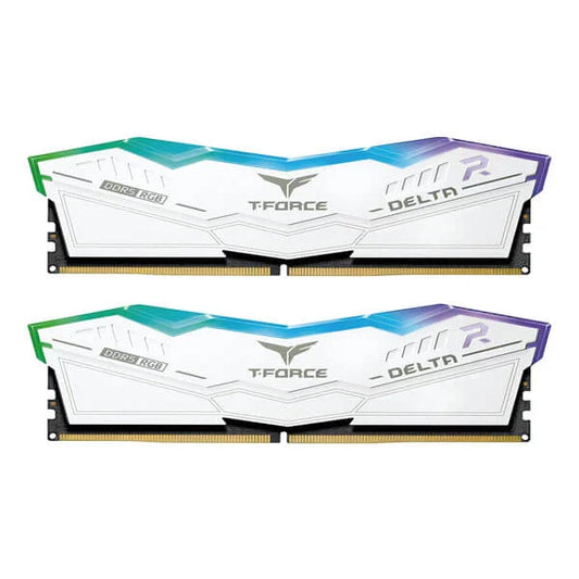 TEAMGROUP T-Force Delta RGB 32GB ( 16GBx2 ) 6000MHz DDR5 RAM ( White ) ( CL38 )
