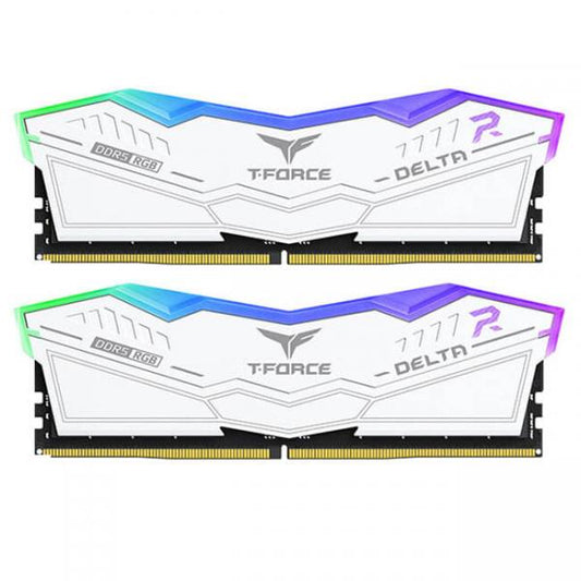 TEAMGROUP T-Force Delta RGB 32GB ( 16GB x 2 ) 6400MHz DDR5 RAM ( White ) ( CL40 )