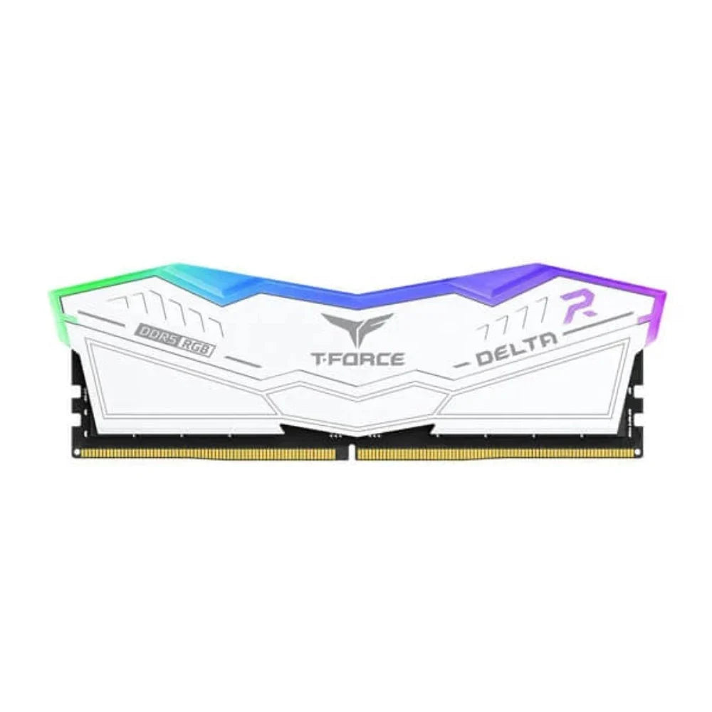 TEAMGROUP T-Force Delta RGB 64GB ( 32GBx2 ) 6000MHz DDR5 RAM ( White ) ( CL38 )