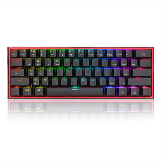 REDRAGON K616 Fizz Pro 60% Mechanical Wired Gaming Keyboard ( Black ) ( Red Linear Switch )