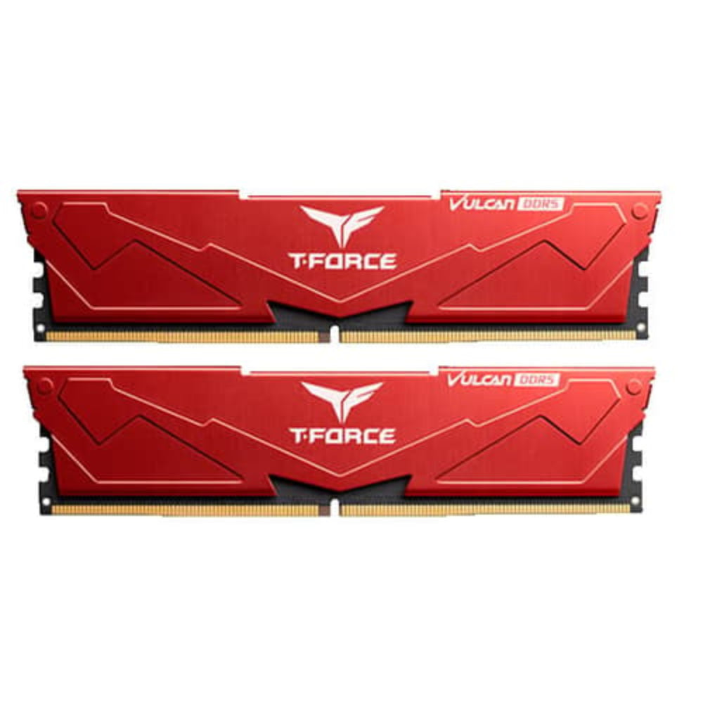 TEAMGROUP T-Force Vulcan 64GB ( 32GB x 2 ) 5200MHz DDR5 Ram (Red) ( CL40 )
