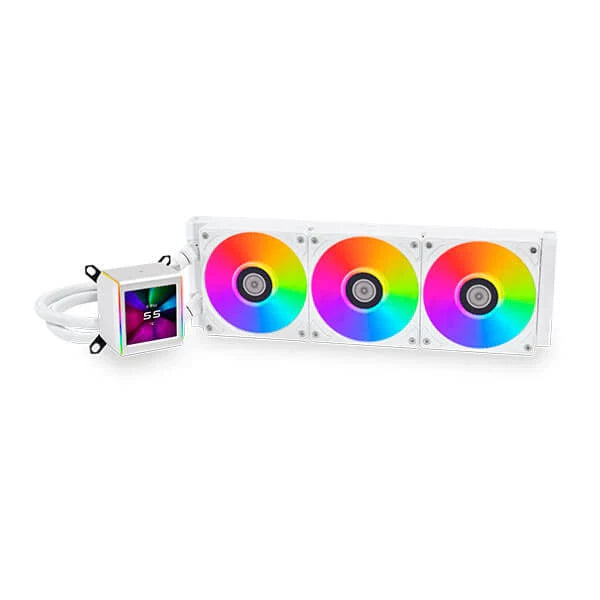 LIAN LI Galahad II LCD ARGB 360mm CPU Liquid Cooler (White)