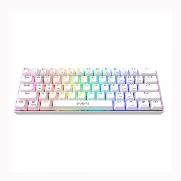 GAMDIAS Hermes E3 60% Mechanical Gaming Keyboard ( White )( Clicky Blue Switch )