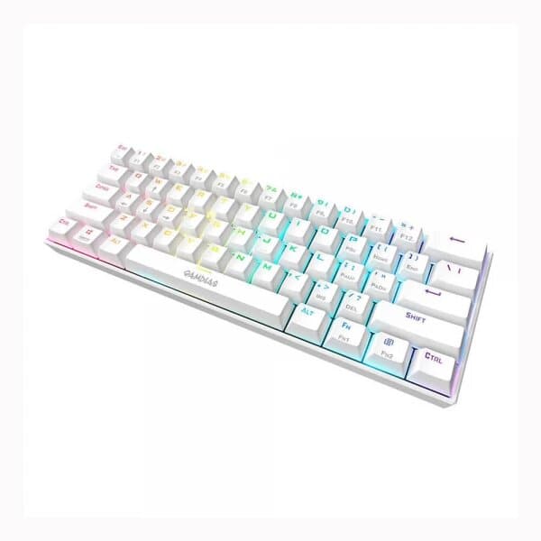 GAMDIAS Hermes E3 60% Mechanical Gaming Keyboard ( White )( Clicky Blue Switch )