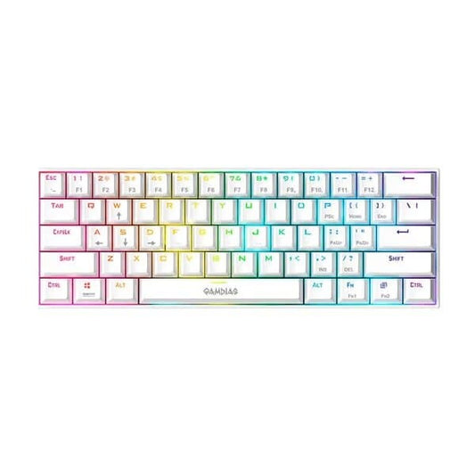 GAMDIAS Hermes E3 60% Mechanical Gaming Keyboard ( White )( Clicky Blue Switch )