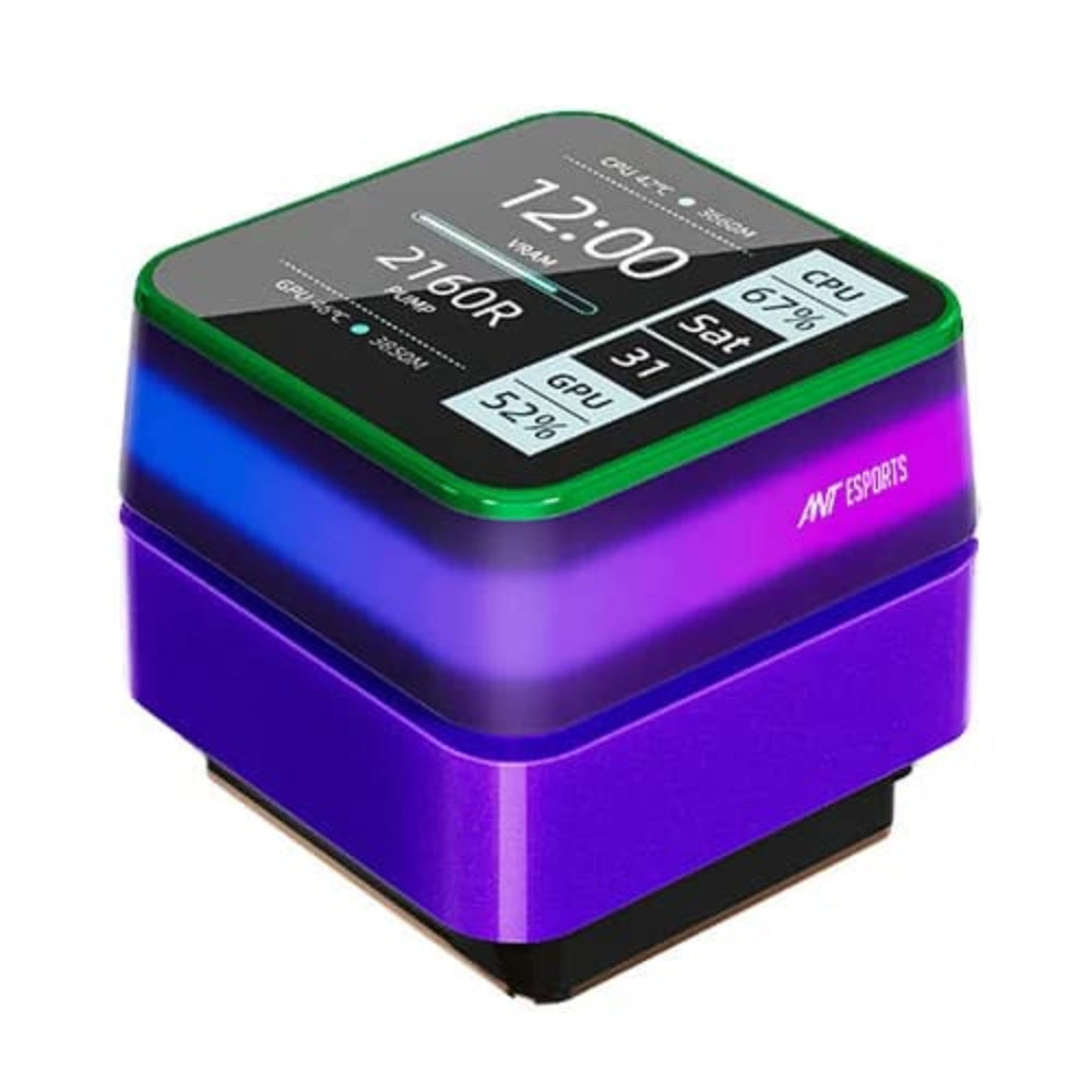 ANT ESPORTS Glacius 360D 360mm ARGB CPU Liquid Cooler ( Black ) ( With LCD Display )