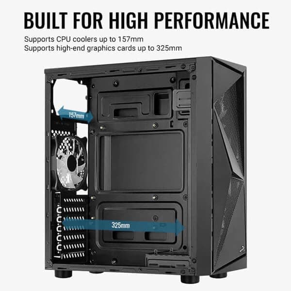 AEROCOOL Glider Cosmo ATX Mid Tower Cabinet (Black)