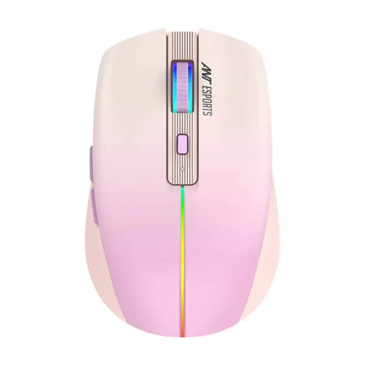ANT ESPORTS GM400W Wireless Ambidextrous RGB Gaming Mouse ( GM400W-RGB-LIGHT-PINK ) ( 3200DPI / 6 Macro Buttons ) ( Light Pink )