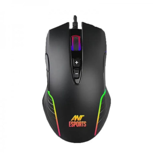 ANT ESPORTS GM500 Wired Ambidextrous RGB Gaming Mouse ( GM500-RGB ) ( 400DPI / 7 Macro Buttons ) ( Black )