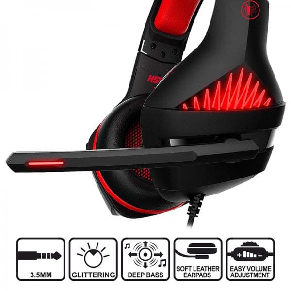 ANT ESPORTS H500 RGB 3.5mm Wired Gaming Headphone ( Black / Red )