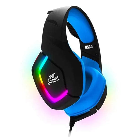 ANT ESPORTS H530 Multi-Platform Pro RGB LED Wired 3.5mm Wired Gaming Headphone ( Black / Blue ) ( PC / Playstation / Mobile / Xbox )